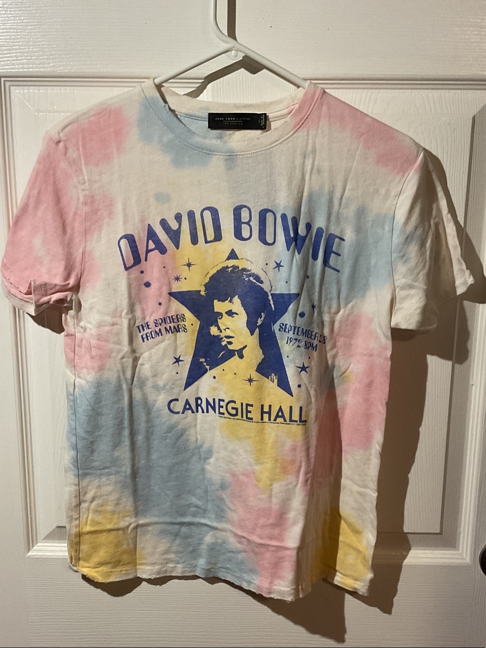 Junk Food Clothing Tie-Dye, Distressed David Bowie Graphic Band Tee